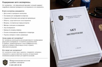 Содержание акта экспертизы